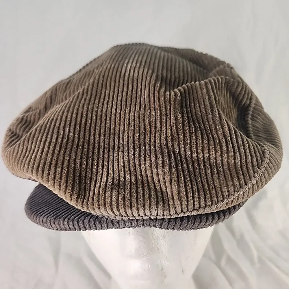 Newsboy Snap Cap Brown Corduroy Amalgamated Clothing & Textile Workers Union USA